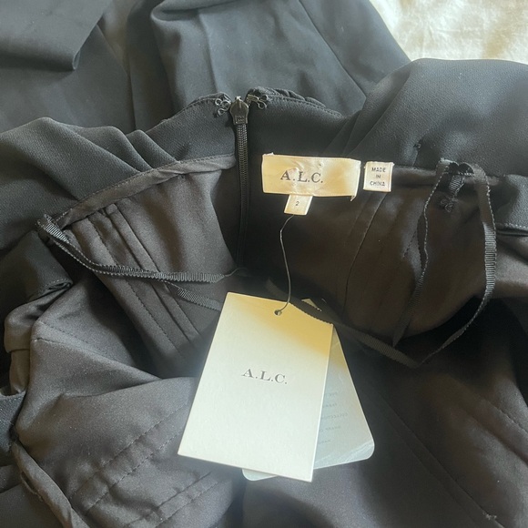 A.L.C. Nora Puff Sleeve Off Shoulder Midi Dress Black - Picture 5 of 7